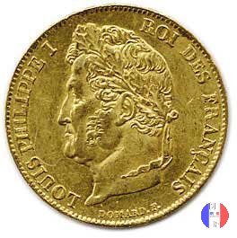 20 franchi - testa coronata 1833 (Rouen)