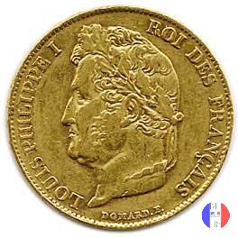 20 franchi - testa coronata 1837 (Parigi)