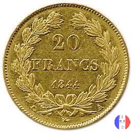 20 franchi - testa coronata 1844 (Parigi)