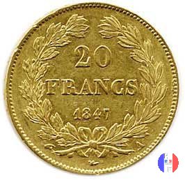 20 franchi - testa coronata 1847 (Parigi)