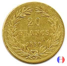 20 franchi - testa nuda 1830 (Parigi)