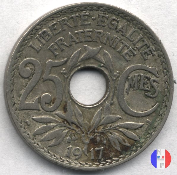 25 centesimi Lindauer - cupronickel 1917 (Parigi)