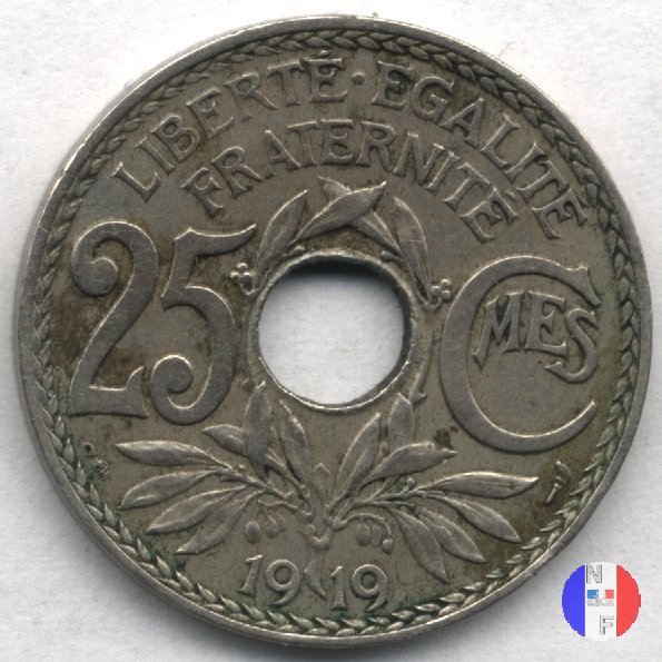 25 centesimi Lindauer - cupronickel 1919 (Parigi)