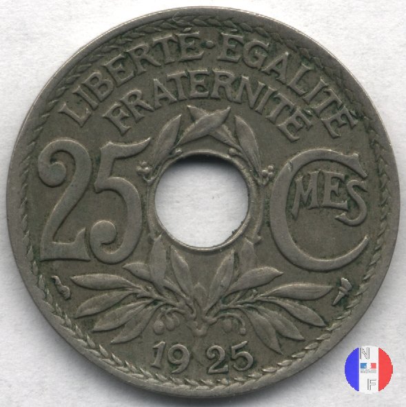 25 centesimi Lindauer - cupronickel 1925 (Parigi)