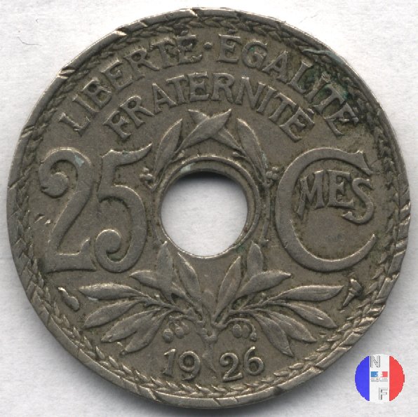 25 centesimi Lindauer - cupronickel 1926 (Parigi)