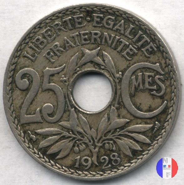 25 centesimi Lindauer - cupronickel 1928 (Parigi)