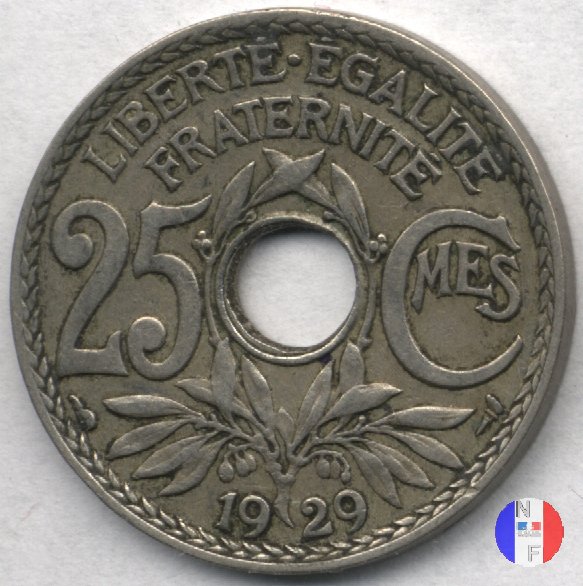 25 centesimi Lindauer - cupronickel 1929 (Parigi)