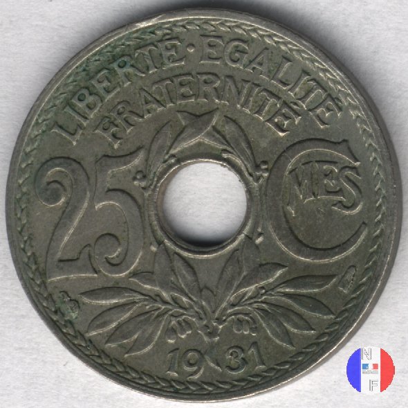 25 centesimi Lindauer - cupronickel 1931 (Parigi)