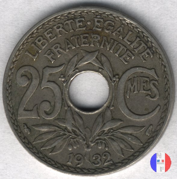 25 centesimi Lindauer - cupronickel 1932 (Parigi)