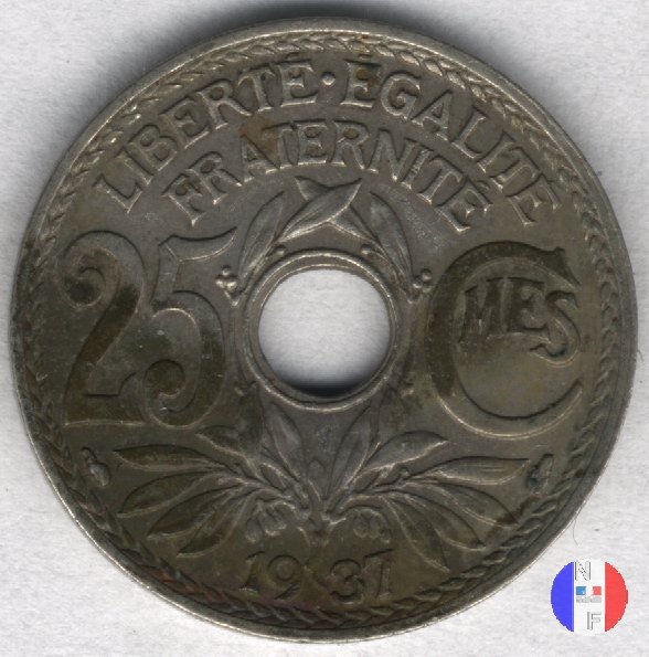 25 centesimi Lindauer - cupronickel 1937 (Parigi)