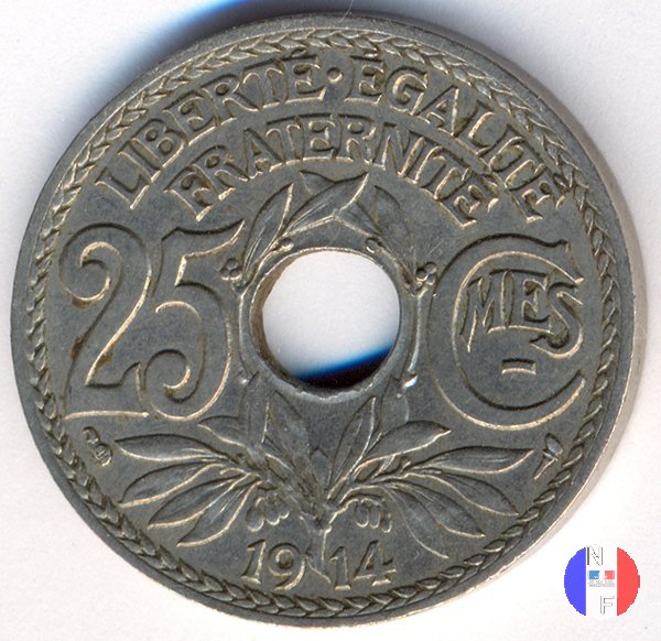 25 centesimi Lindauer - nickel 1914 (Parigi)