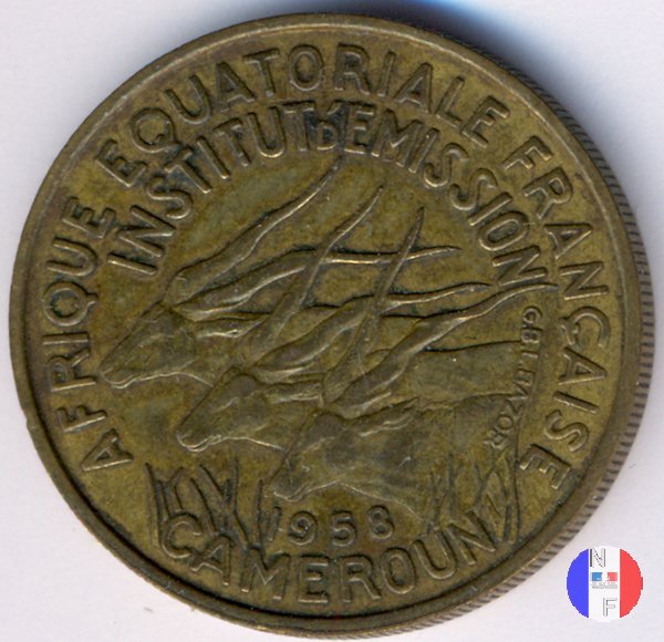 25 franchi A.E.F. - Cameroun 1958