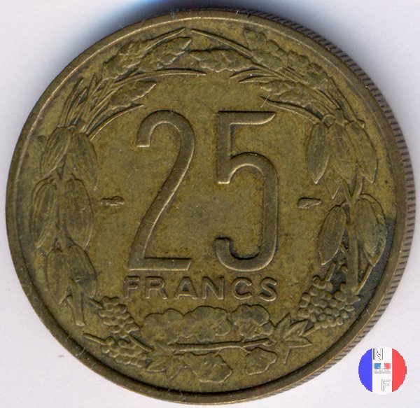 25 franchi A.E.F. - Cameroun 1958