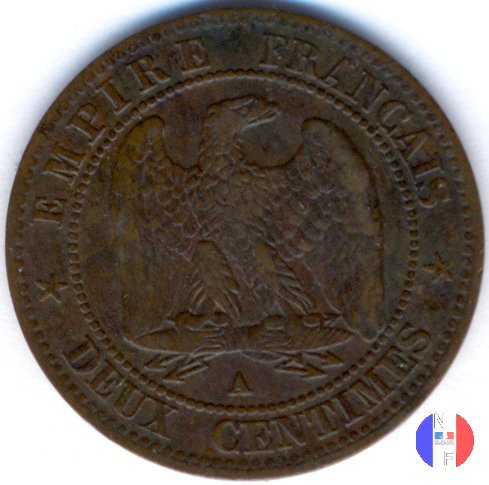 2 centesimi - testa nuda 1855 (Parigi)