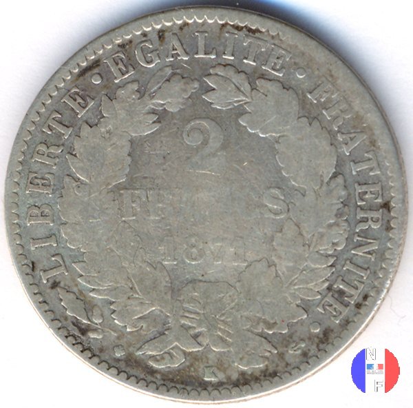 2 franchi - con legenda 1871 (Bordeaux)