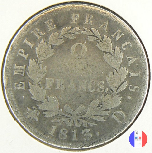 2 franchi - testa laureata, tipo Empire 1813 (Lione)