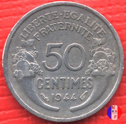 50 centesimi Morlon - alluminio 1944 (Parigi)