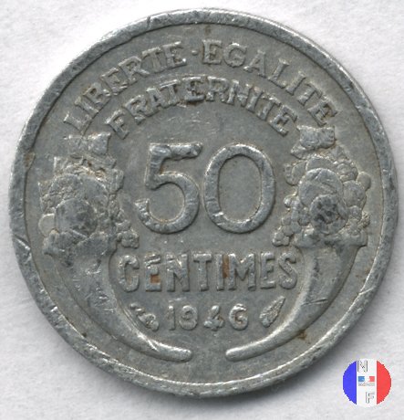 50 centesimi Morlon - alluminio 1946 (Parigi)