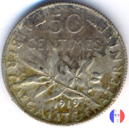 50 centesimi seminatrice 1919 (Parigi)