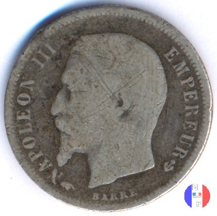 50 centesimi - testa nuda 1857 (Parigi)