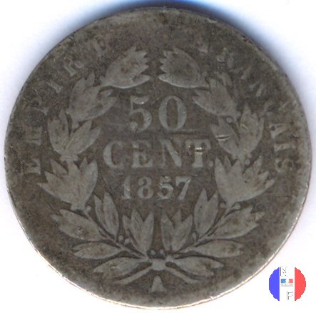 50 centesimi - testa nuda 1857 (Parigi)