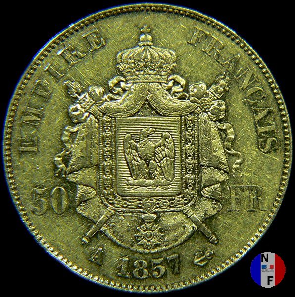 50 franchi - testa nuda 1857 (Parigi)