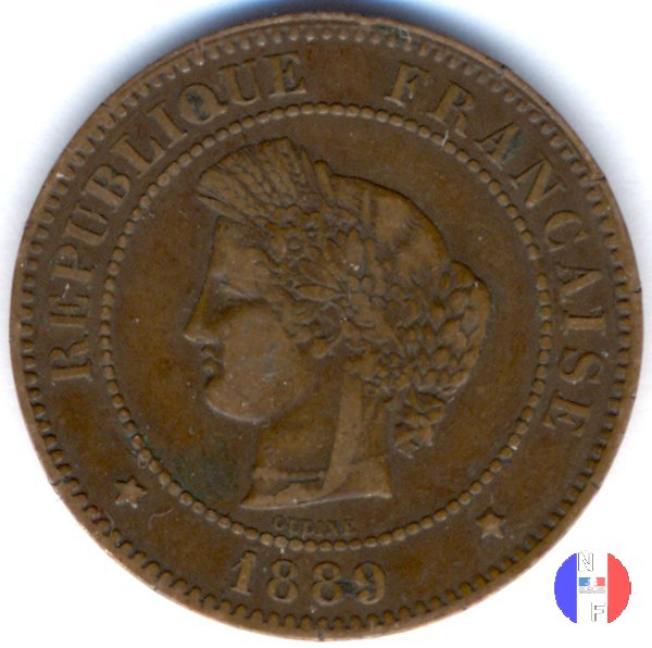 5 centesimi Cerere 1889 (Parigi)