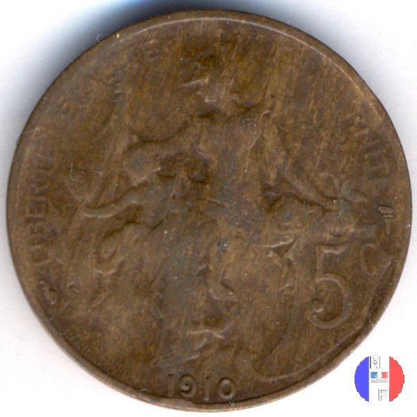 5 centesimi Dupuis 1910 (Parigi)