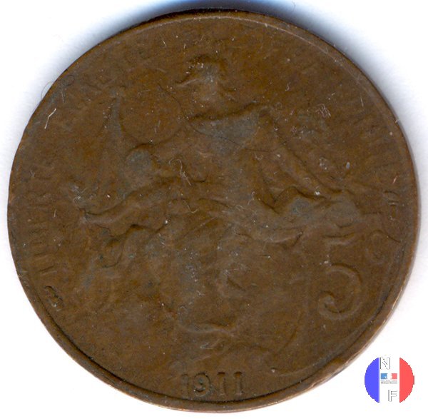 5 centesimi Dupuis 1911 (Parigi)