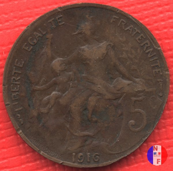 5 centesimi Dupuis 1916 (Madrid)