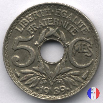 5 centesimi Lindauer - maillechort 1939 (Parigi)