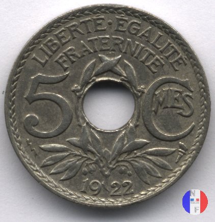 5 centesimi Lindauer - piccolo modulo 1922 (Poissy)