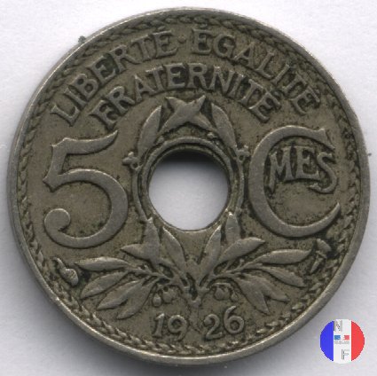 5 centesimi Lindauer - piccolo modulo 1926 (Parigi)