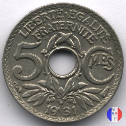 5 centesimi Lindauer - piccolo modulo 1931 (Parigi)