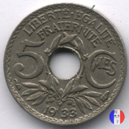 5 centesimi Lindauer - piccolo modulo 1933 (Parigi)