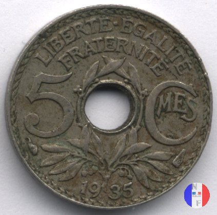 5 centesimi Lindauer - piccolo modulo 1935 (Parigi)