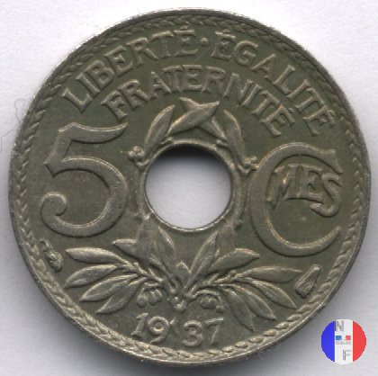 5 centesimi Lindauer - piccolo modulo 1937 (Parigi)