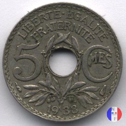 5 centesimi Lindauer - piccolo modulo 1938 (Parigi)