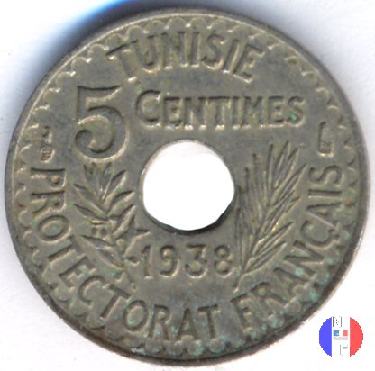 5 centesimi 1938 (Parigi)