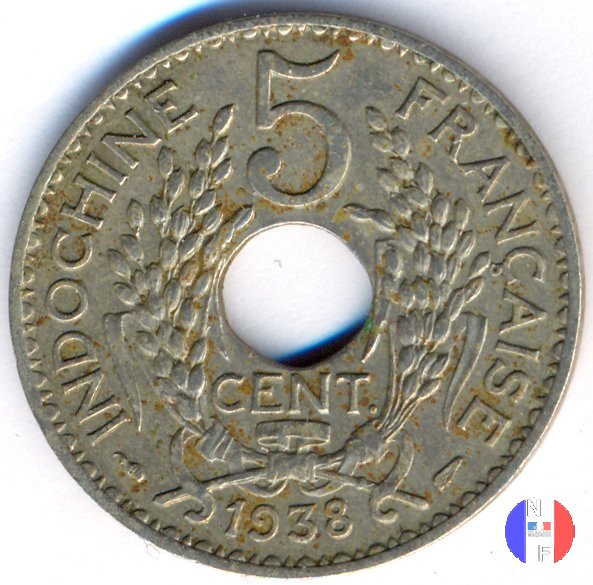 5 centesimi - maillechort 1938 (Parigi)