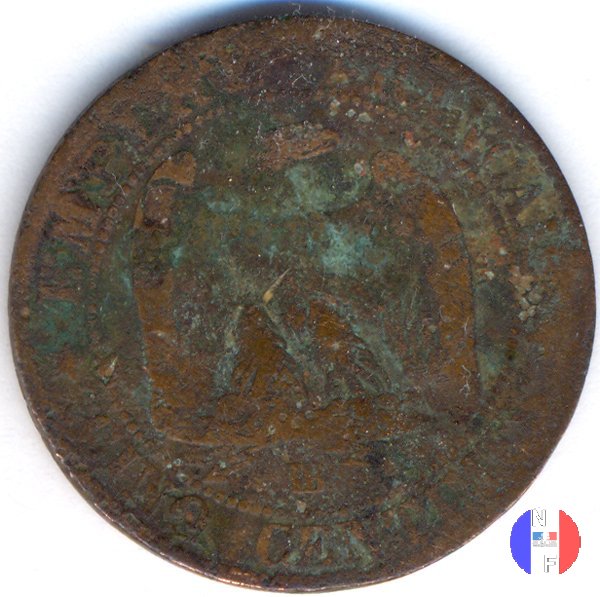 5 centesimi - testa laureata 1864 (Strasburgo)