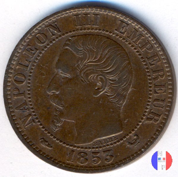 5 centesimi - testa nuda 1853 (Lilla)