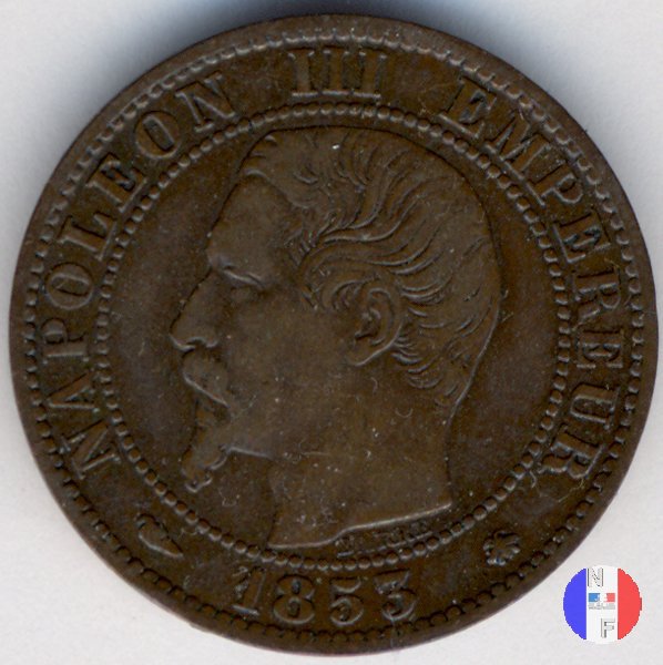 5 centesimi - testa nuda 1853 (Strasburgo)