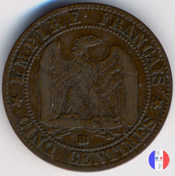 5 centesimi - testa nuda 1853 (Strasburgo)