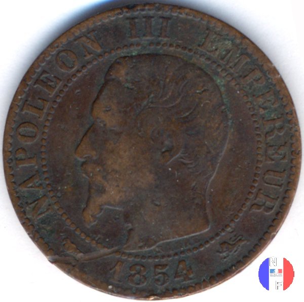 5 centesimi - testa nuda 1854 (Lione)