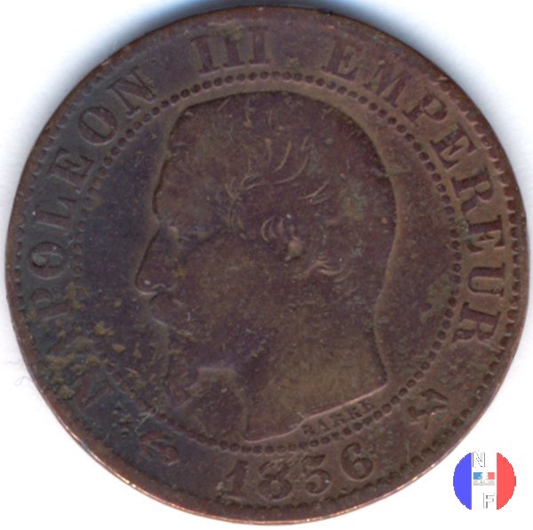 5 centesimi - testa nuda 1856 (Rouen)