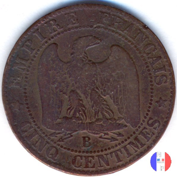 5 centesimi - testa nuda 1856 (Rouen)