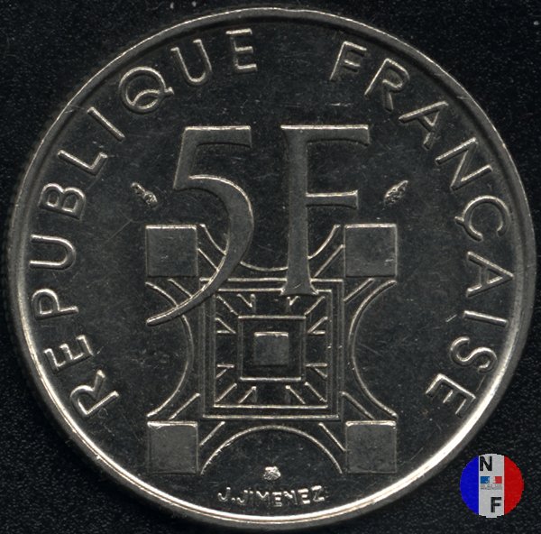 5 franchi 1989 - Torre Eiffel 1989 (Pessac)