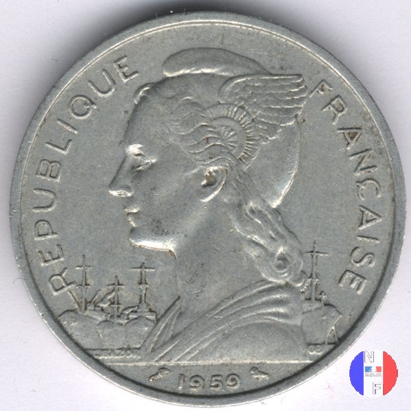 5 franchi Costa francese dei somali - R.F. 1959 (Parigi)