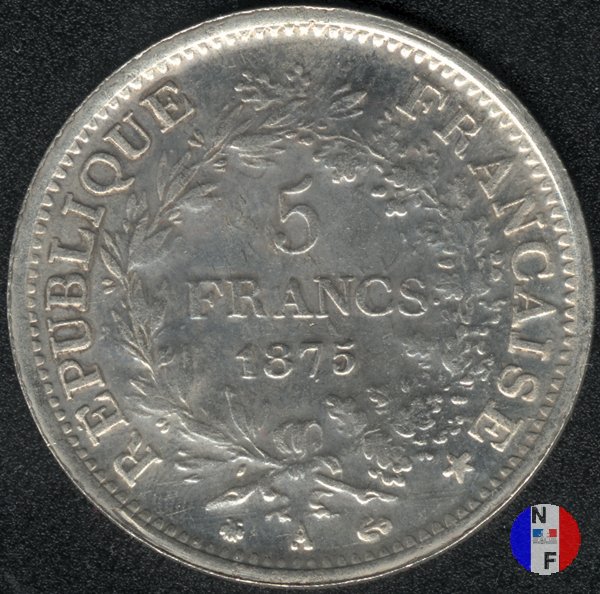 5 franchi Ercole 1875 (Parigi)